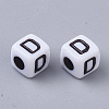 White Opaque Acrylic Beads X-MACR-R869-02D-2