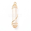 Natural Quartz Crystal Pointed Pendants PALLOY-JF01010-1