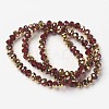 Electroplate Transparent Glass Beads Strands X-EGLA-A034-T6mm-O07-2