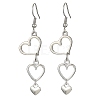 Tibetan Style Alloy Hollow Heart Dangle Earrings with 304 Stainless Steel Pins EJEW-JE05341-1