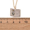 Brass Enamel Book Pendant Necklaces for Women KK-CBAF5B9-01G-04-3