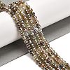 Electroplated Natural Agate Round Beads Strands G-L598-A01-01A-1