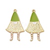 Christmas Theme Rack Plating Alloy Enamel Pendants PALLOY-O109-41LG-2