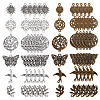 SUNNYCLUE 72Pcs 12 Styles Tibetan Style Alloy Connector Charms TIBE-SC0001-78-1