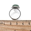 Half Round Natural Green Aventurine Finger Rings RJEW-M062-01P-21-3