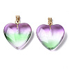 Two Tone Spray Painted Glass Pendants X-GLAA-N035-016-C01-2