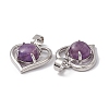 Natural Amethyst Pendants G-P484-04P-04-3