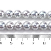 UV Plating Pearlized Glass Pearl Beads Strands GLAA-F128-01B-T12-2