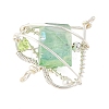 Electroplated Natural Quartz Copper Wire Wrapped Pendants PALLOY-TA00429-05-2