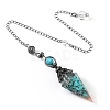 Synthetic Turquoise & Resin Hexagonal Pointed Dowsing Pendulums PW-WG7D05E-15-1