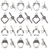 100Pcs 4 Styles Tibetan Style Alloy Toggle Clasps FIND-SC0008-04-1