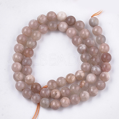 Natural Sunstone Beads Strands G-S333-6mm-038-1