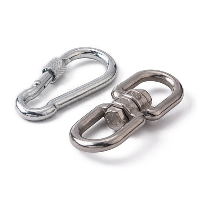 1Pcs 304 Stainless Steel Double Eye Swivel Clasps STAS-GA0001-08-1