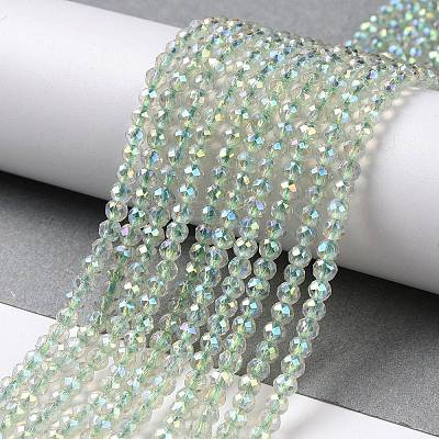 Electroplate Transparent Glass Beads Strands X1-GLAA-H021-01B-FR07-1