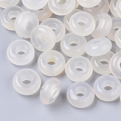 Natural White Agate European Beads G-Q503-16-1