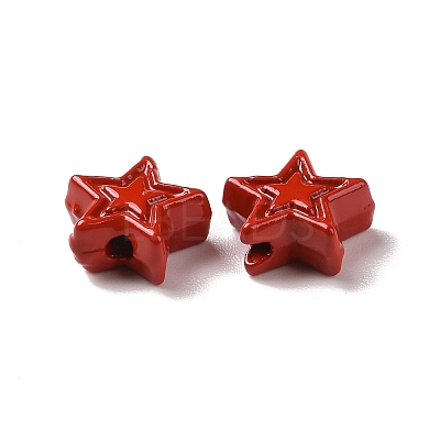Spray Painted Alloy Beads PALLOY-K001-02J-1