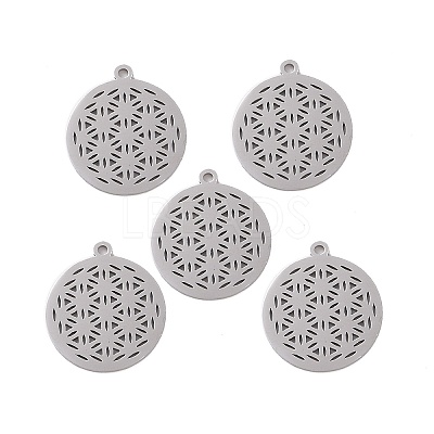Non-Tarnish 201 Stainless Steel Sacred Geometric Pendants STAS-S105-JN899-1-1