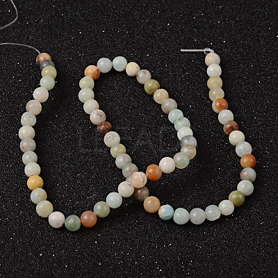 Natural Flower Amazonite Beads Strands G-D608-6mm-1
