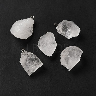 Raw Rough Natural Quartz Crystal Pendants G-A028-01H-1