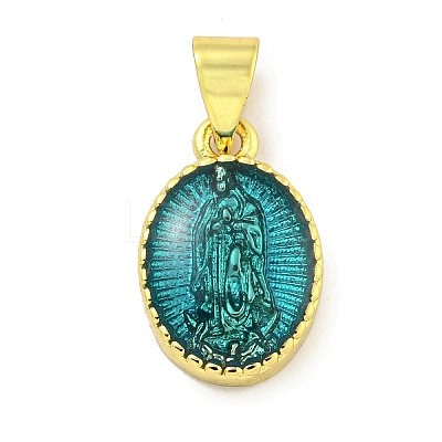 Rack Plating Brass Enamel Pendants KK-B091-15C-1