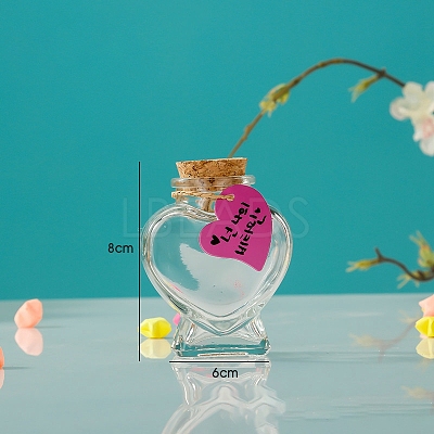 Heart Glass Empty Wishing Bottle BOTT-PW0003-004K-1