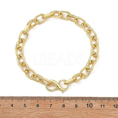 6MM Brass Cable Chain Bracelets with S Clasps BJEW-JB14255-1