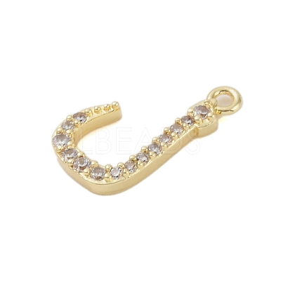 Rack Plating Brass Micro Pave Clear Cubic Zirconia Pendants KK-A224-03P-G-1