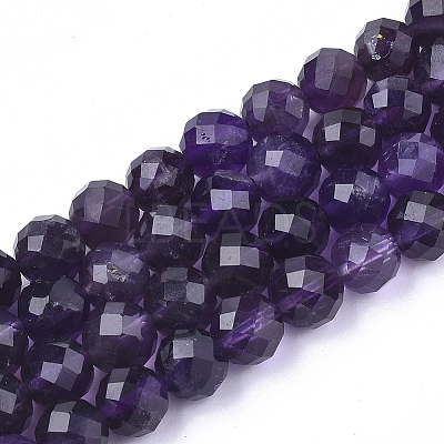Natural Amethyst Beads Strands X-G-S345-8mm-010-1