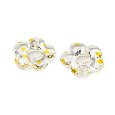 Transparent Printed Acrylic Beads OACR-H124-05A-01-1