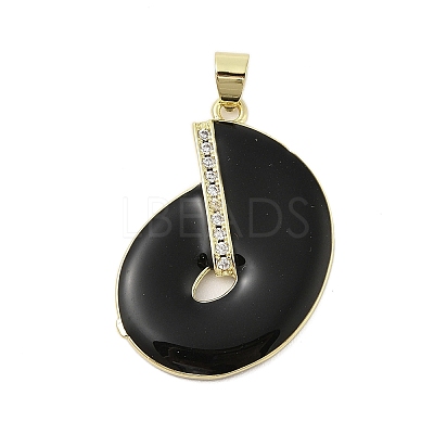 Disc Rack Plating Brass Micro Pave Cubic Zirconia Pendants KK-Z074-17G-1