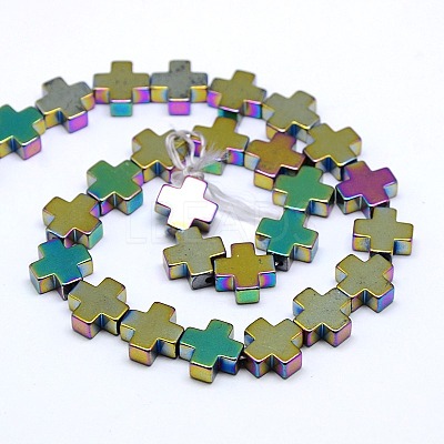 Electroplate Non-magnetic Synthetic Hematite Beads Strands G-I096-02-1