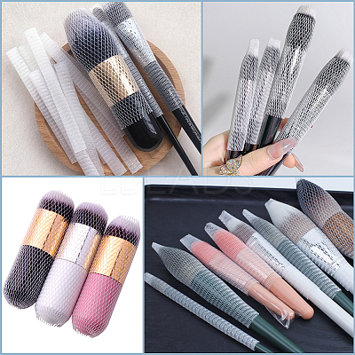 200Pcs PE Makeup Brush Protector Reusable Expandable Mesh Cover MRMJ-GF0001-51B-1