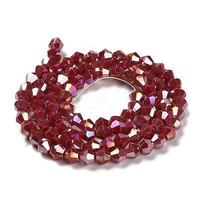 Opaque Solid Color Electroplate Glass Beads Strands EGLA-A039-P4mm-B01-1
