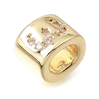 Brass Micro Pave Clear Cubic Zirconia Beads CU-CBAA19F-01G-D-1