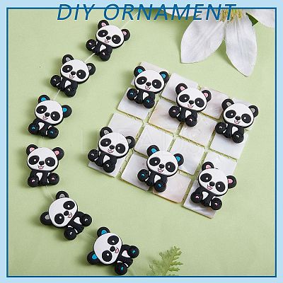 12Pcs 3 Styles Panda Silicone Beads JX662A-1