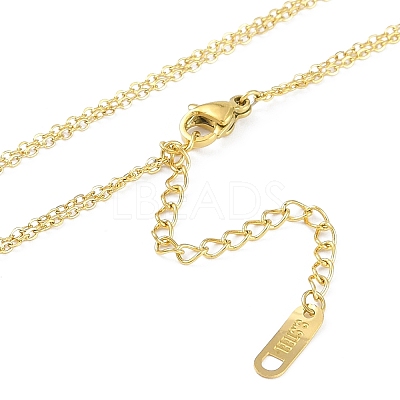 Ion Plating(IP) 304 Stainless Steel Double Layer Heart & Butterfly Pendant Necklaces for Women NJEW-K276-10G-1