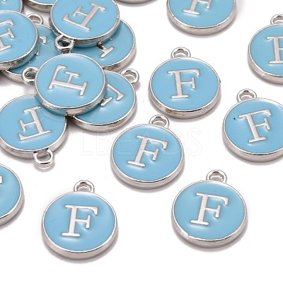 Platinum Plated Alloy Enamel Charms ENAM-S118-04F-P-1