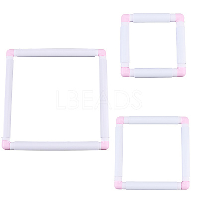 3 Stes 3 Styles Plastic Cross Stitch Embroidery Hoops DIY-CP0012-44B-1