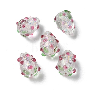 Handmade Foil Lampwork Bumpy Beads Strands FOIL-Z001-05C-1