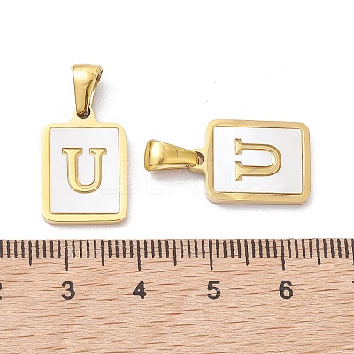 Ion Plating(IP) 304 Stainless Steel Pave Shell Pendants STAS-G327-01G-U-1
