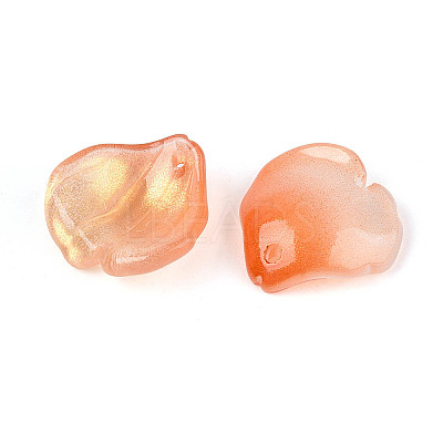 Transparent Glass Petal Pendants GLAA-T030-05A-1