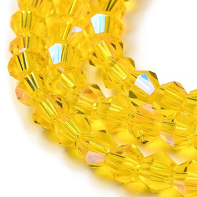 Transparent Electroplate Glass Beads Strands GLAA-F029-2mm-D22-1