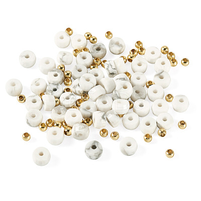 50Pcs Natural Howlite Beads G-TAD0001-09-1