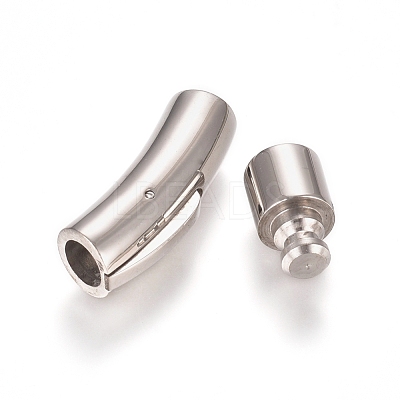 Tarnish Resistant 304 Stainless Steel Bayonet Clasps STAS-L238-004A-P-1