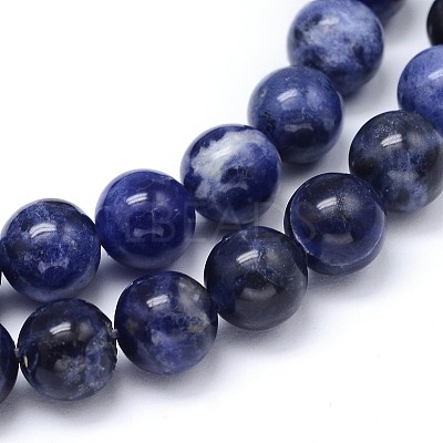 Round Natural Sodalite Beads Strands X-G-F222-39-8mm-1