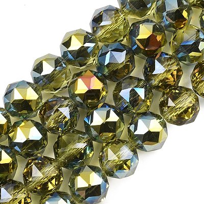 Transparent Electroplate Glass Beads Strands EGLA-N002-34C-B16-1