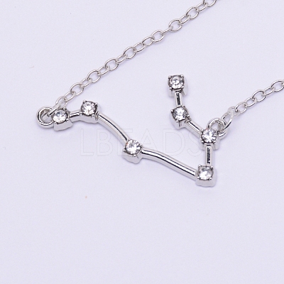 Alloy Rhinestone Pendants Necklaces NJEW-WH0007-02E-1