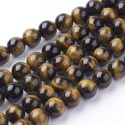 Natural Tiger Eye Beads Strands X-G-C076-10mm-1B-1