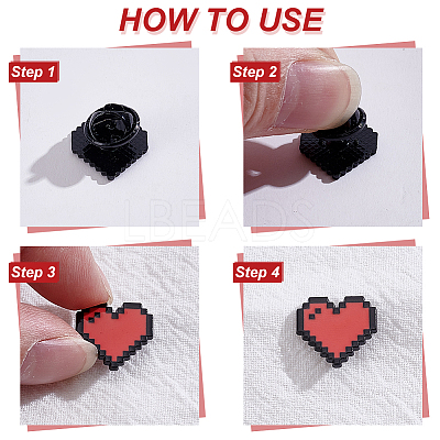 12Pcs Heart Alloy Enamel Lapel Pin Backs for Backpack Clothes JEWB-NB0001-29-1