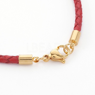 Braided Leather Cord Bracelet Making MAK-L018-04D-1